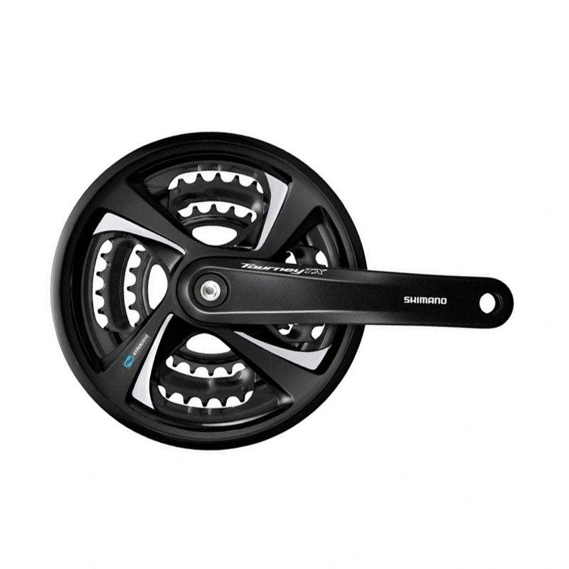Multiplicación SHIMANO Tourney FC-TX801 7/8 Velocidades / Platos de 42-32-22D / Brazo de biela de 170 mm / Incluye cubre-cadena / No incluye juego de centro / Color negro